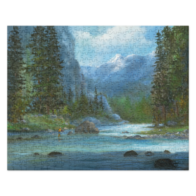 River Fisherman jigsaw puzzle - Image 2